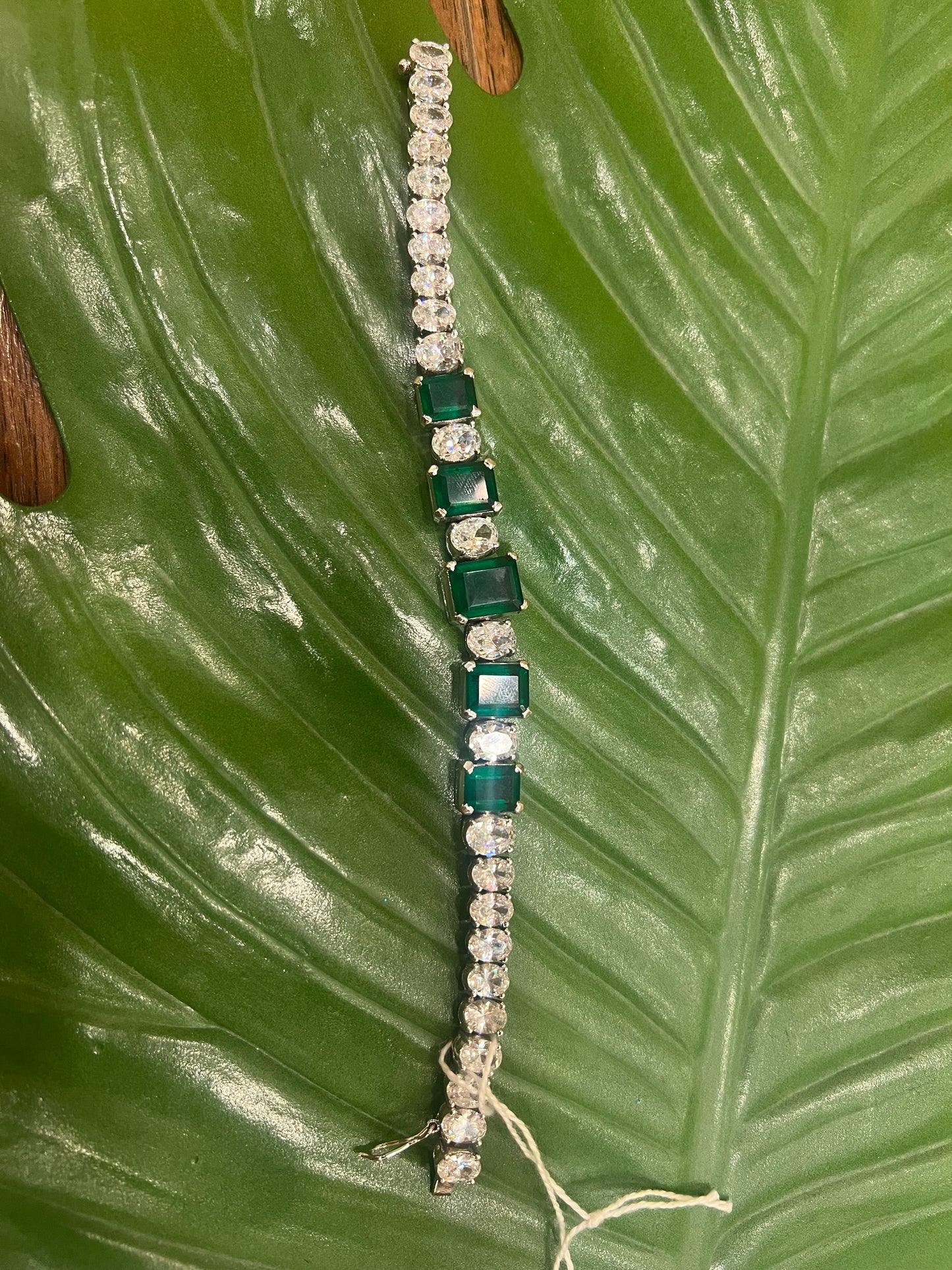 Square emerald tennis bracelet