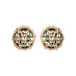 Emerald enamel polki studs