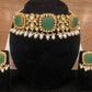 Square carved emerald choker