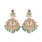 Plain big Chandbali with green hangings