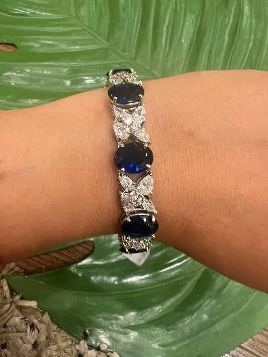 Blue sapphire tennis bracelet