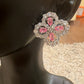 Baby pink clover earrings