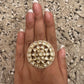 Round polki flower ring