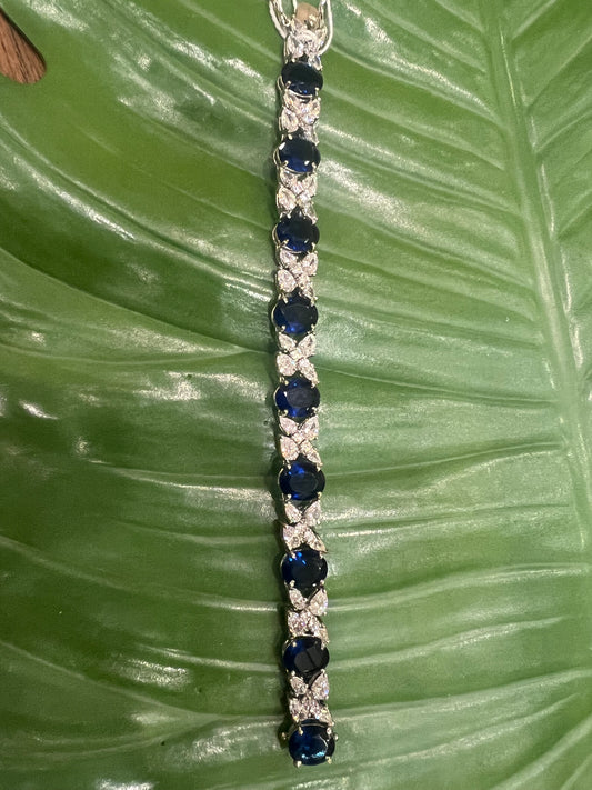 Blue sapphire tennis bracelet