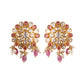 Baby pink cluster polki earrings