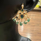 Green motif earrings