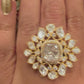 Big polki flower motif ring