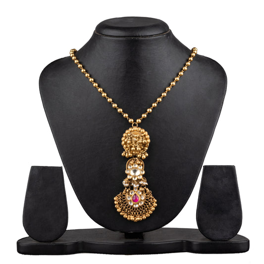 Polki necklace with circular motifs