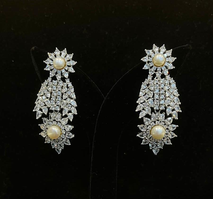 Flower Pearl Swarovski  Earrings