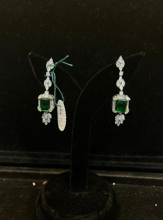 Emerald Long Swarovski Earrings