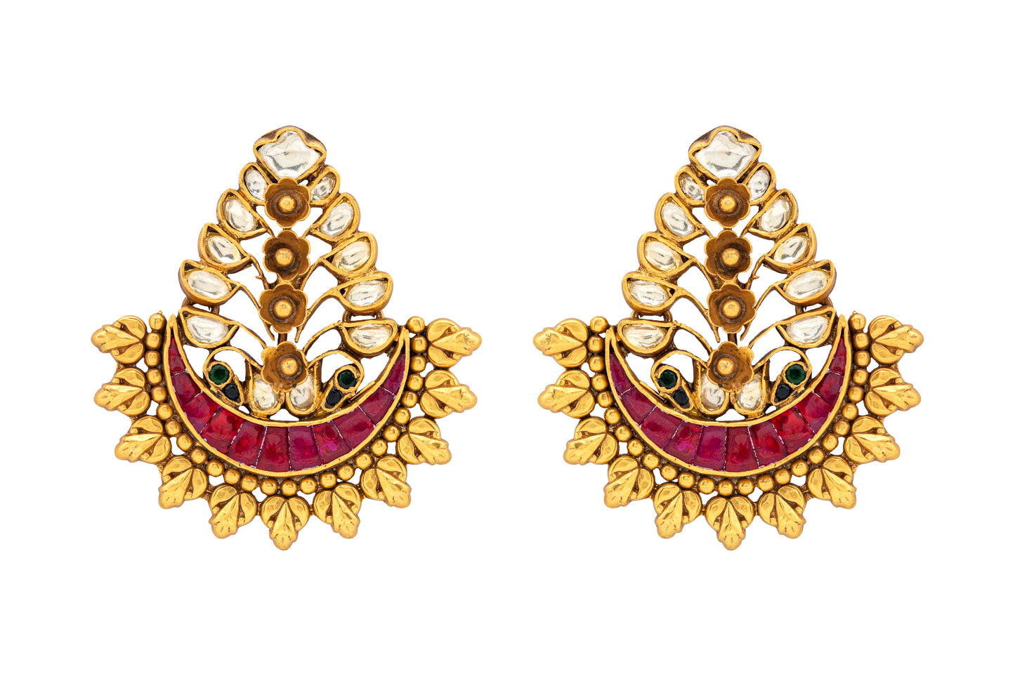 Ruby traditional Polki earrings