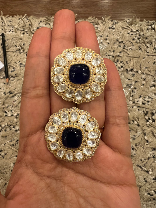 Blue round studs