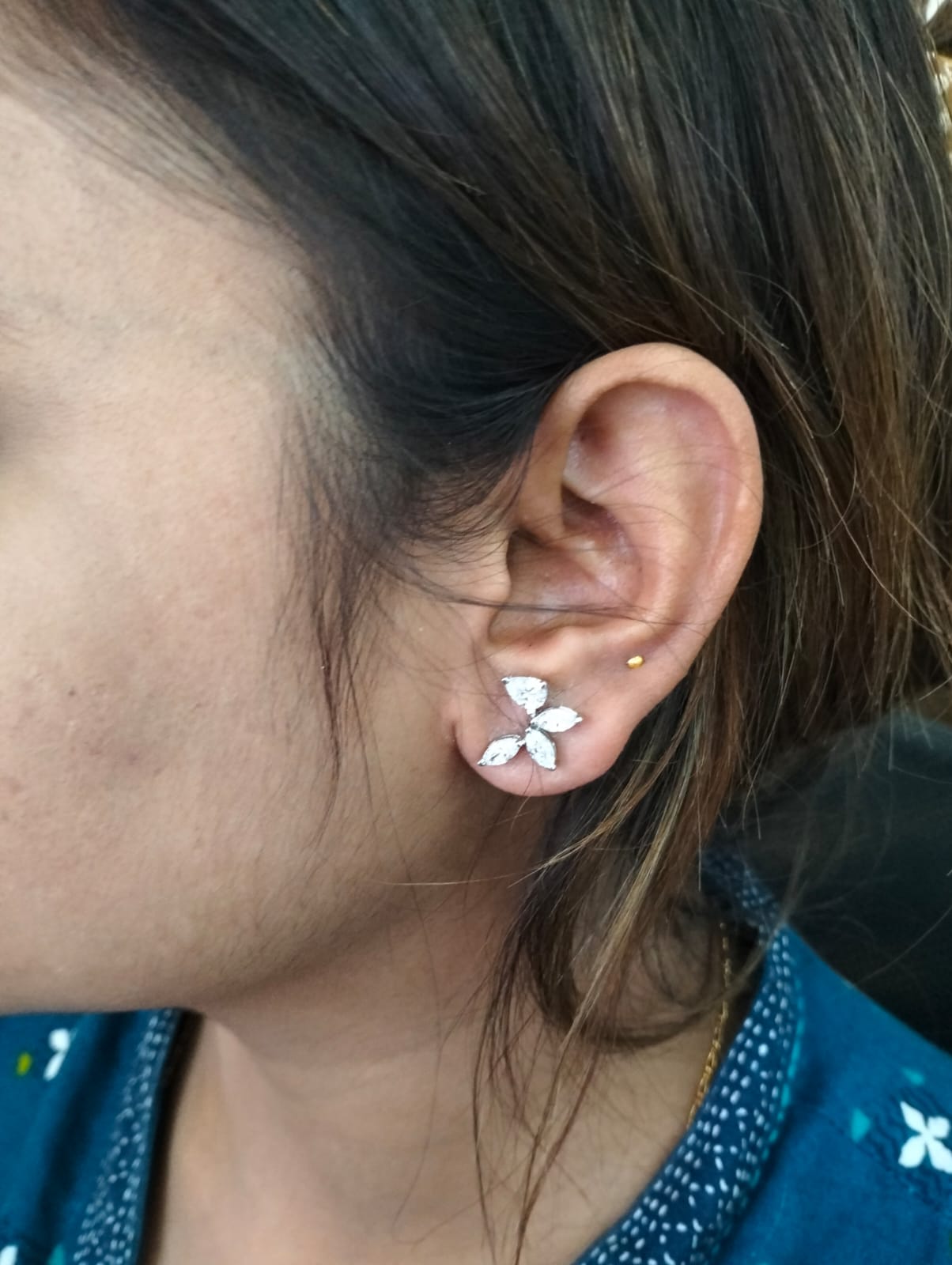 Swarovski uneven studs