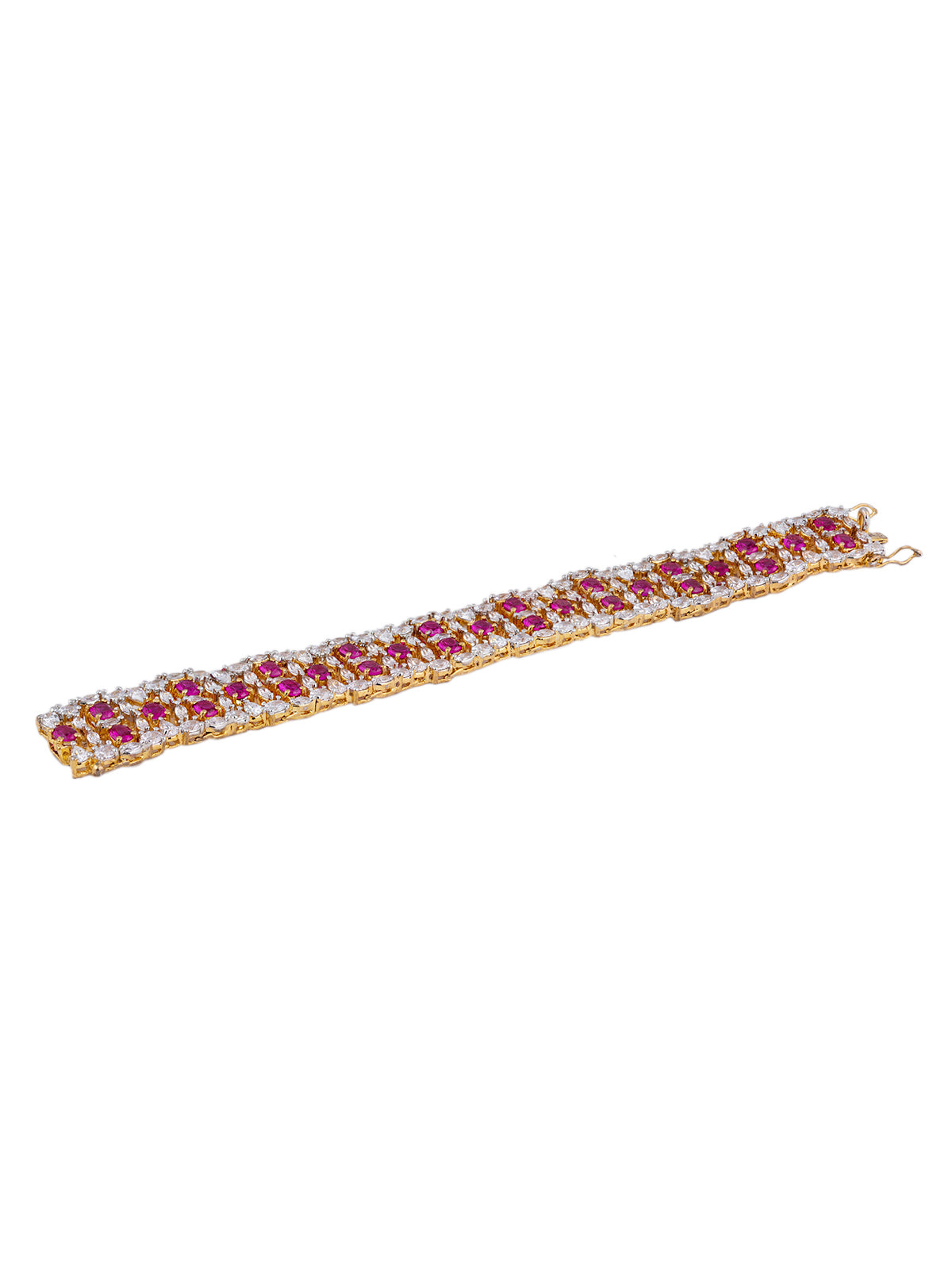 Ruby Studded Swarovski Tennis Bracelet