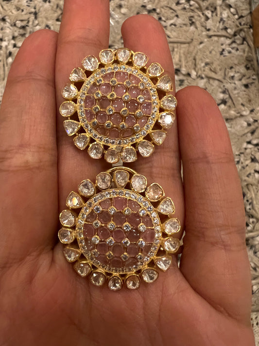 Baby pink sun studs