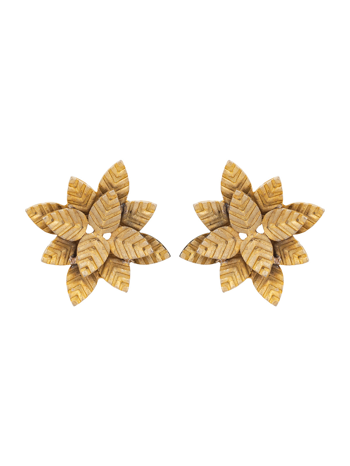 Matte Gold Flower Earrings