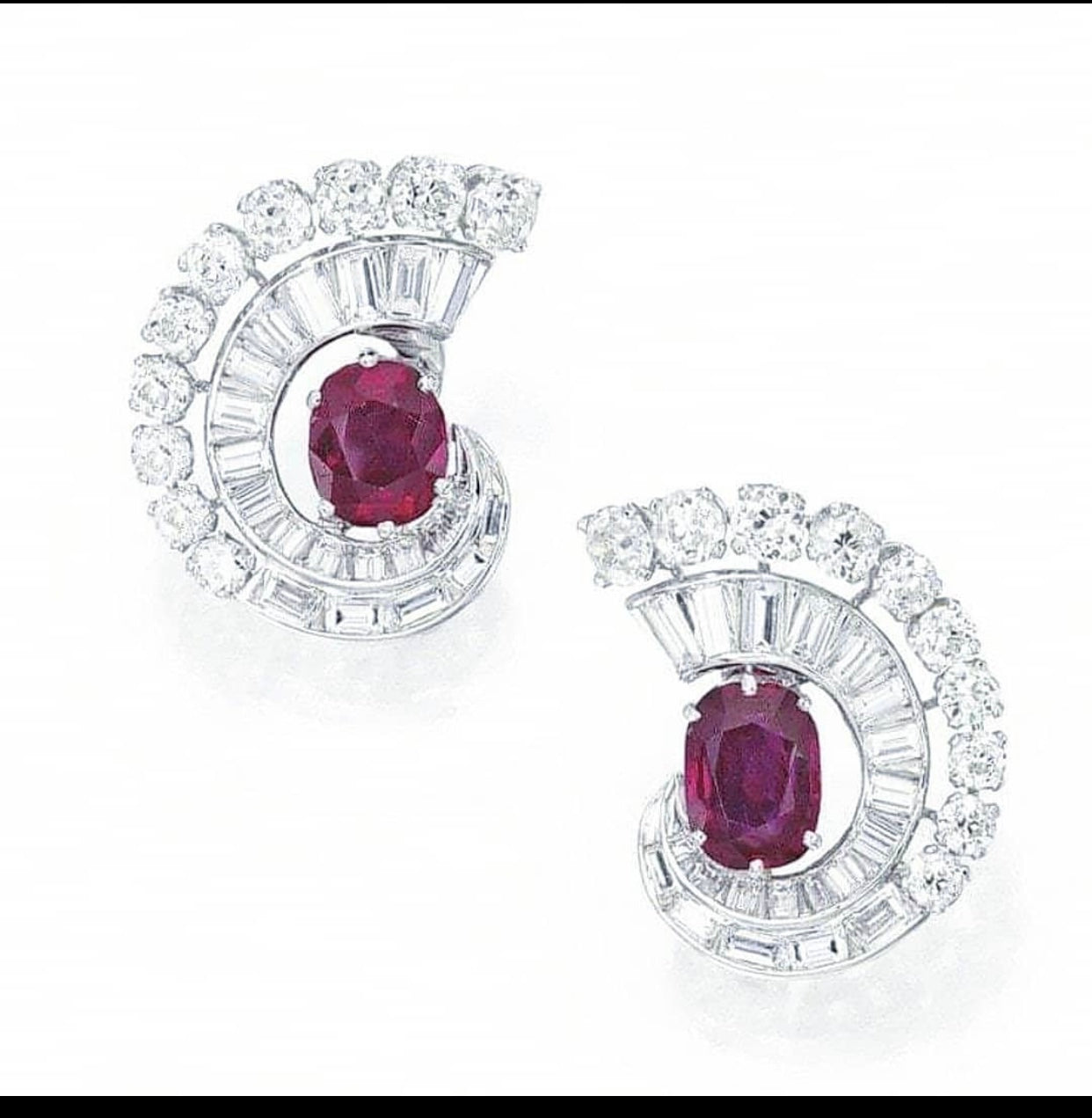 Ruby half earrings