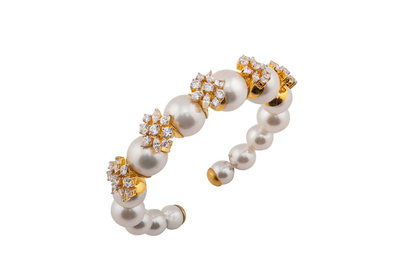 Pearl Swarovski half bracelet