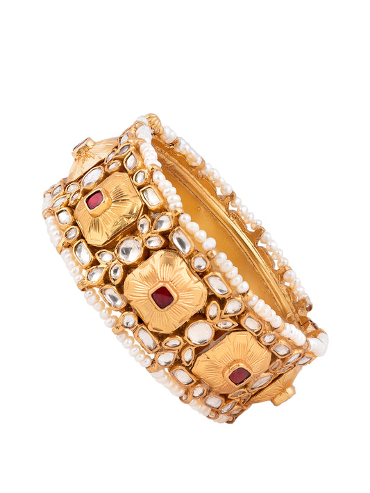 Ruby Broad Polki Bangle